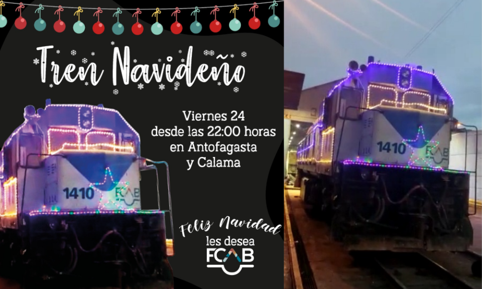 Locomotoras del FCAB recorrerán la ciudad con iluminación navideña