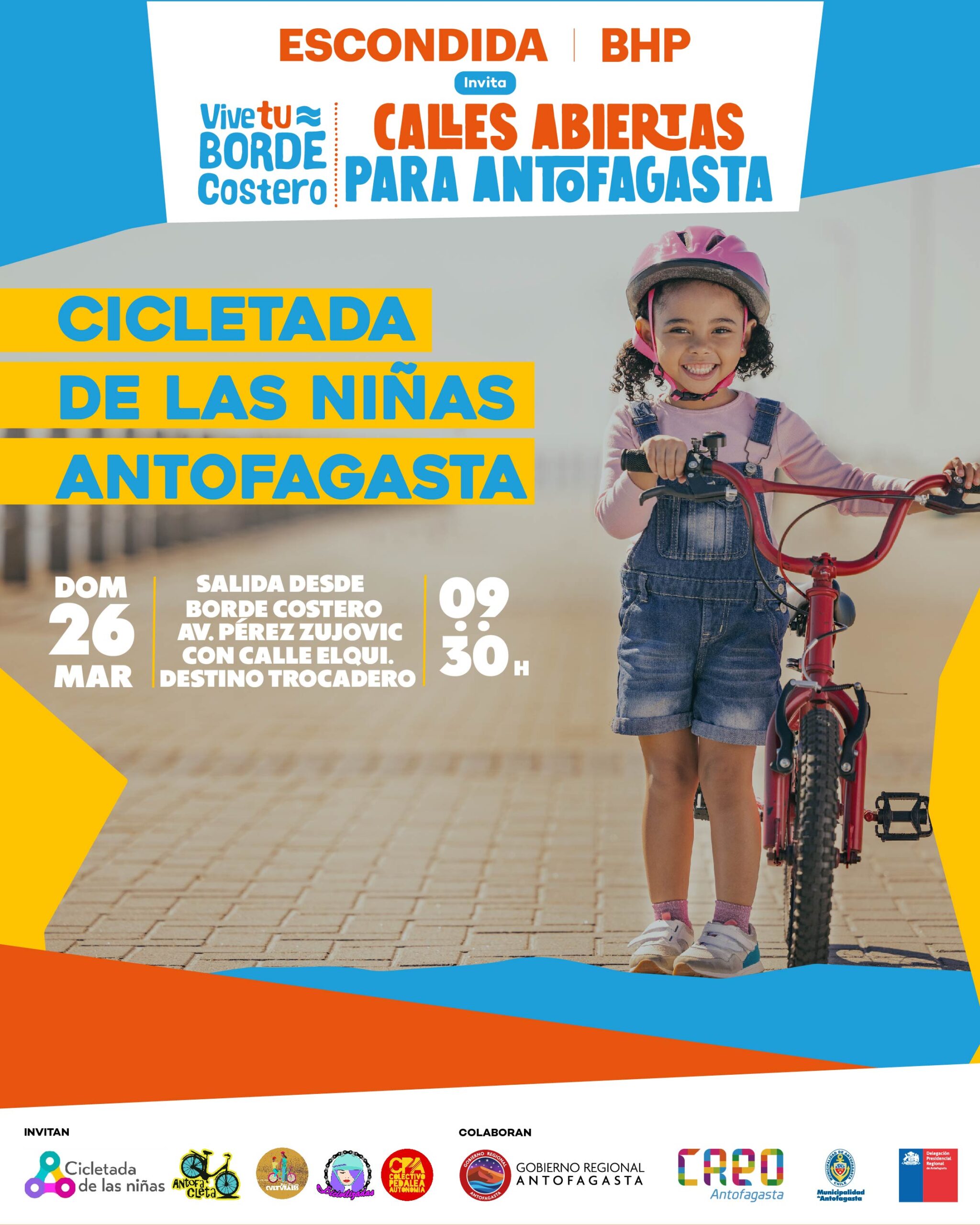 Cicletada de las niñas se realizará este domingo en el borde costero de antofagasta